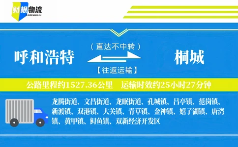 呼和浩特到桐城物流公司
