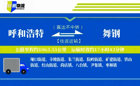 呼和浩特到舞钢物流公司