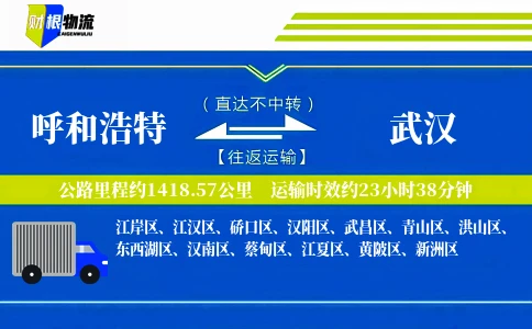 呼和浩特到武汉物流公司