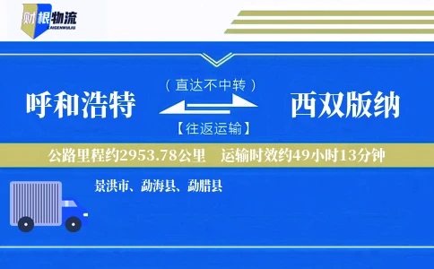 呼和浩特到西双版纳物流公司
