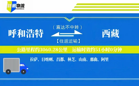 呼和浩特到西藏物流公司