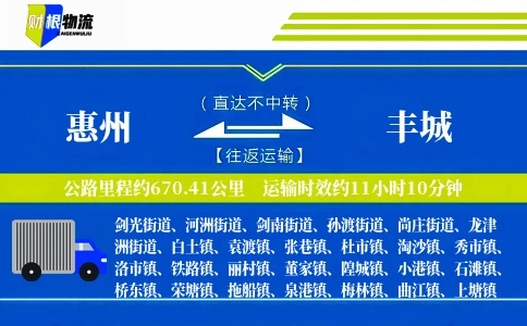 惠州到丰城物流公司