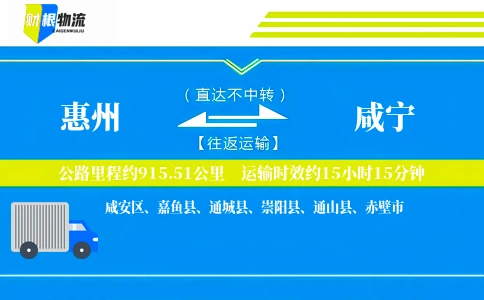 惠州到咸宁物流公司