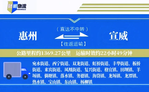 惠州到宣威物流公司