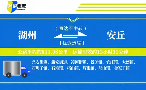 湖州到安丘物流公司