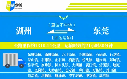 湖州到东莞物流公司