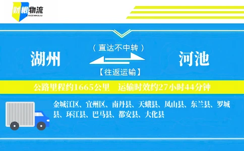湖州到河池物流公司