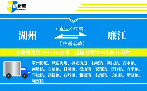 湖州到廉江物流公司