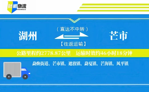 湖州到芒市物流公司