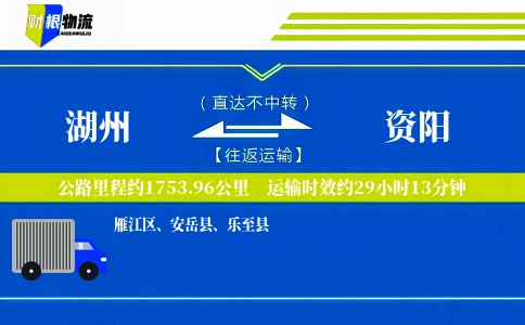湖州到资阳物流公司