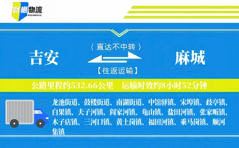 吉安到麻城物流公司