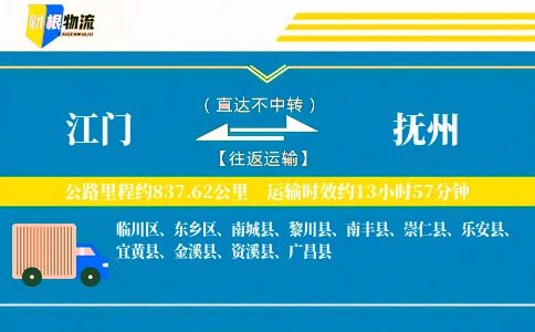 江门到抚州物流公司
