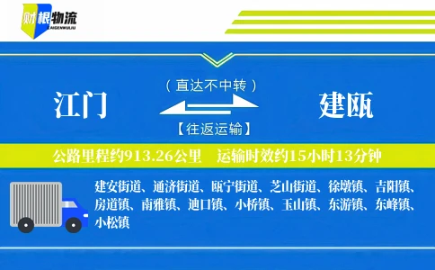 江门到建瓯物流公司