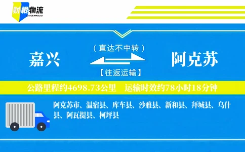 嘉兴到阿克苏物流公司