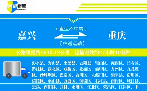 嘉兴到重庆物流公司