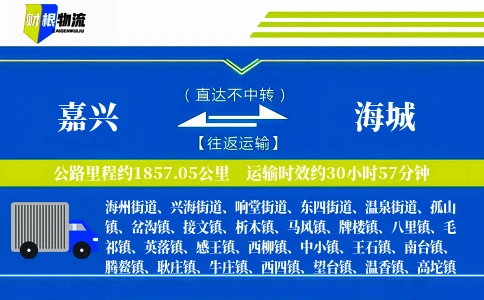 嘉兴到海城物流公司