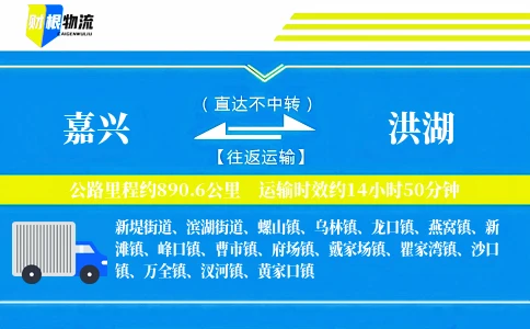 嘉兴到洪湖物流公司