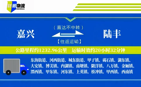嘉兴到陆丰物流公司