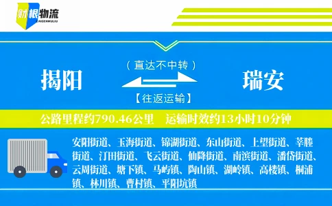 揭阳到瑞安物流公司