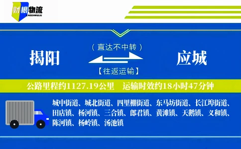揭阳到应城物流公司