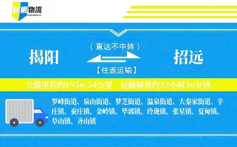 揭阳到招远物流公司