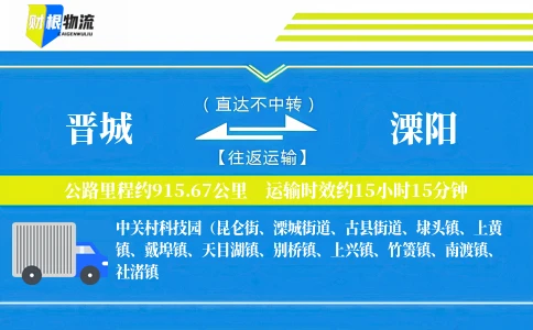 晋城到溧阳物流公司
