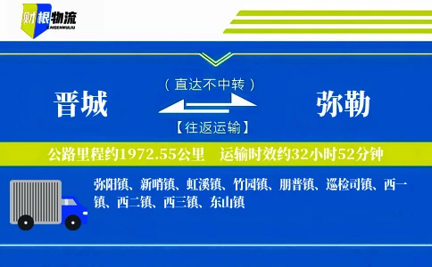 晋城到弥勒物流公司