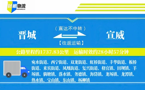 晋城到宣威物流公司