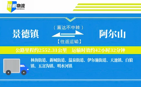 景德镇到阿尔山物流公司
