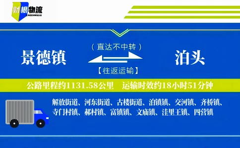 景德镇到泊头物流公司