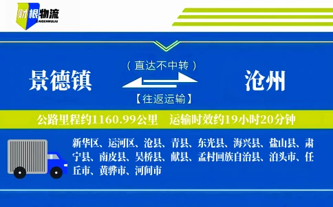 景德镇到沧州物流公司