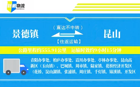 景德镇到昆山物流公司