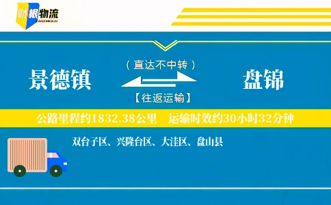 景德镇到盘锦物流公司