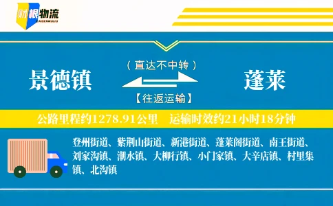 景德镇到蓬莱物流公司