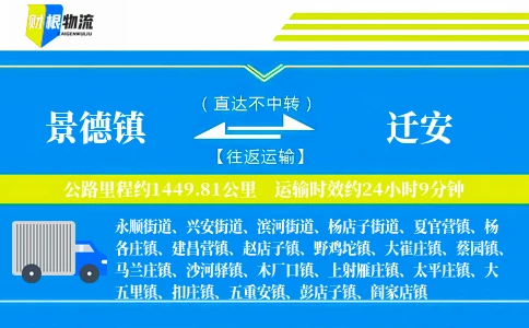 景德镇到迁安物流公司