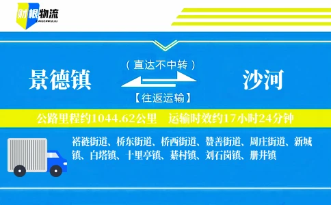 景德镇到沙河物流公司