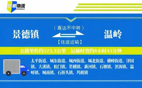 景德镇到温岭物流公司