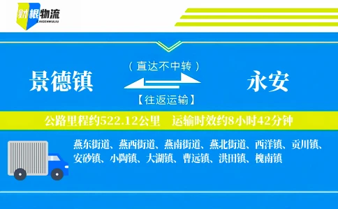 景德镇到永安物流公司
