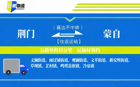 荆门到蒙自物流公司