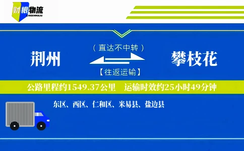 荆州到攀枝花物流公司