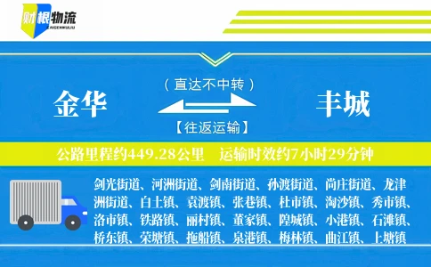 金华到丰城物流公司