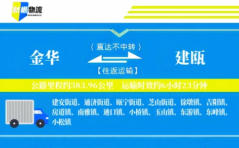 金华到建瓯物流公司
