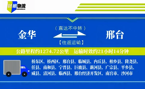 金华到邢台物流公司
