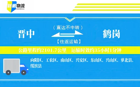 晋中到鹤岗物流公司