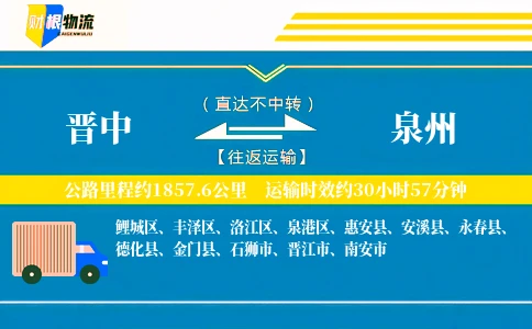晋中到泉州物流公司