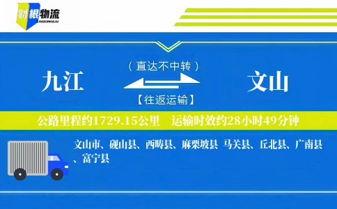 九江到文山物流公司