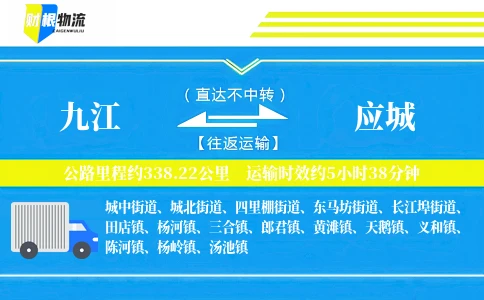 九江到应城物流公司