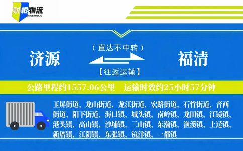 济源到福清物流公司