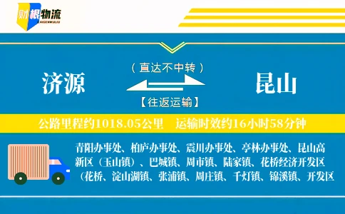济源到昆山物流公司