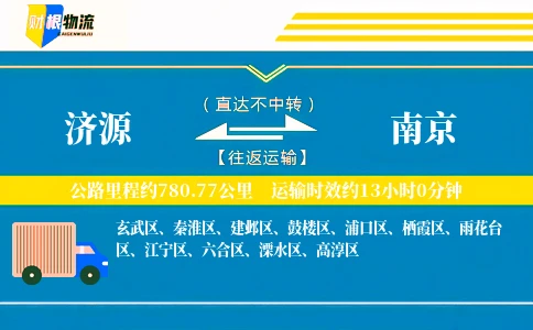济源到南京物流公司